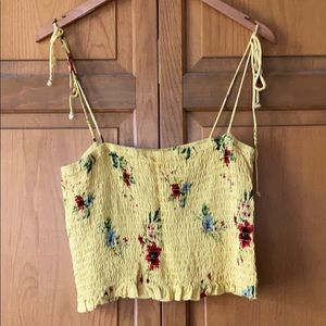 Yellow Floral Crop Top